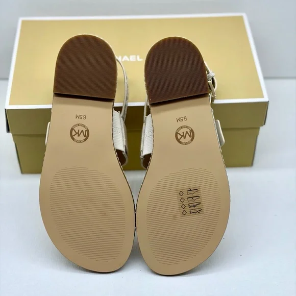 Michael Kors Women's White and Gold Sandals - Picture 6 of 9